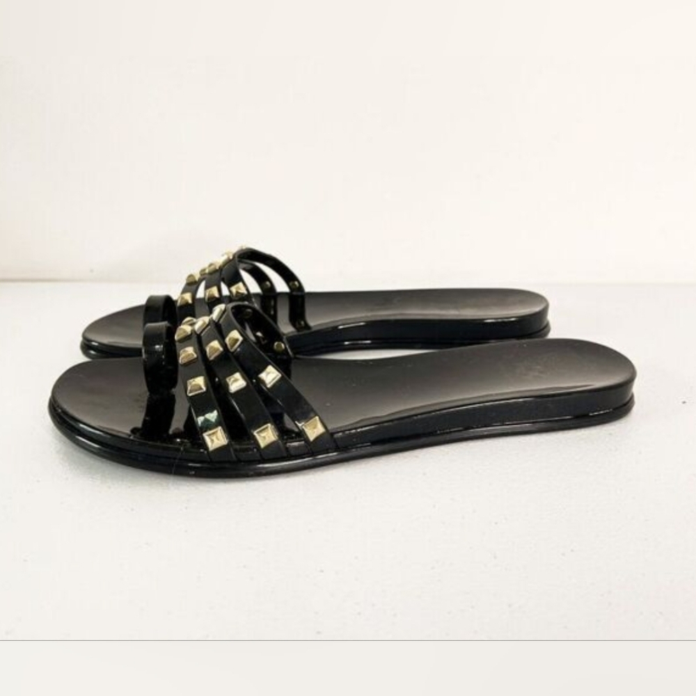 Vince Camuto Elishenta Black Studded Slide Jelly Sandal
